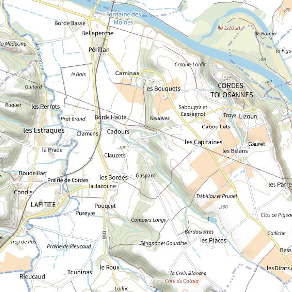 Plan cartographique de Lac de Lafitte