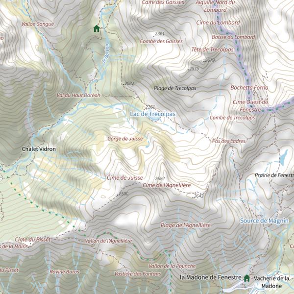Plan cartographique de Lac de l'Agnellière