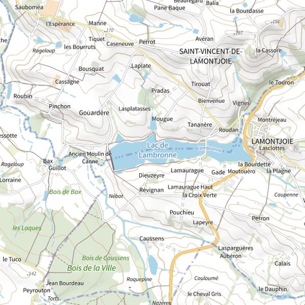 Plan cartographique de Lac de Lambronne