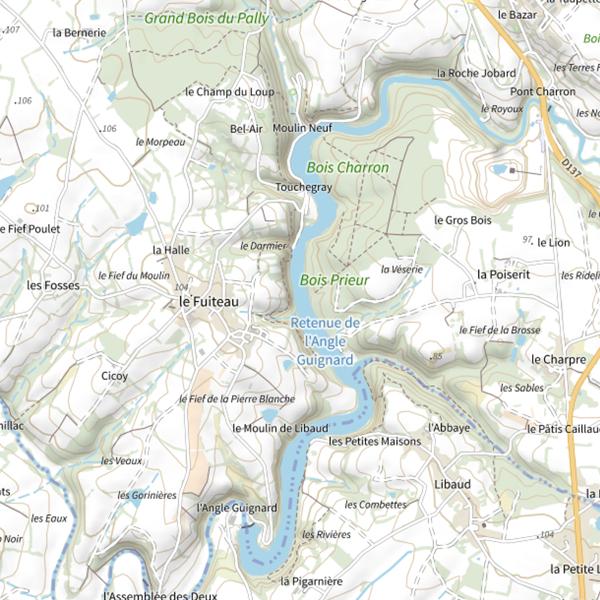 Plan cartographique de Lac de l'Angle Guignard