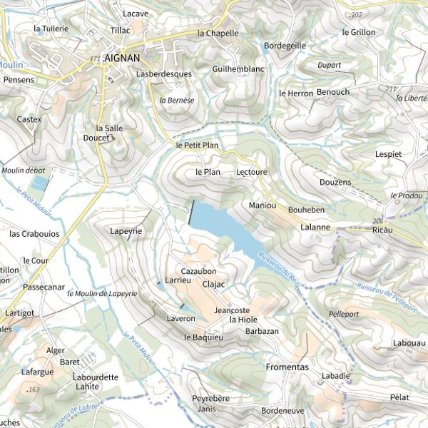 Plan cartographique de Lac de Lapeyrie