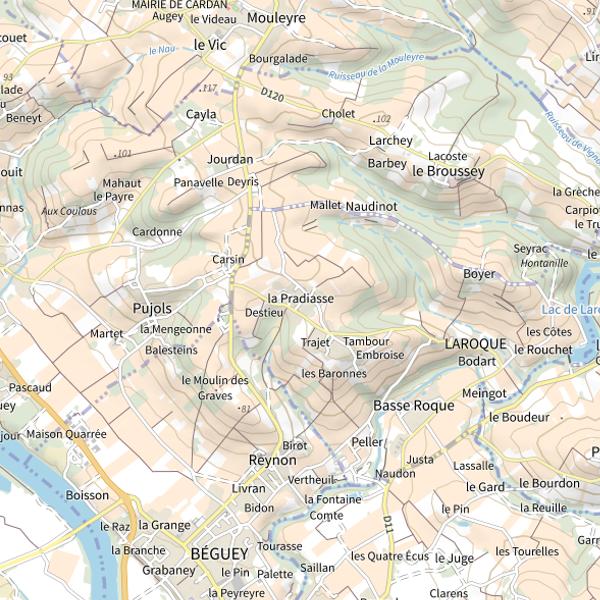 Plan cartographique de Lac de Laromet