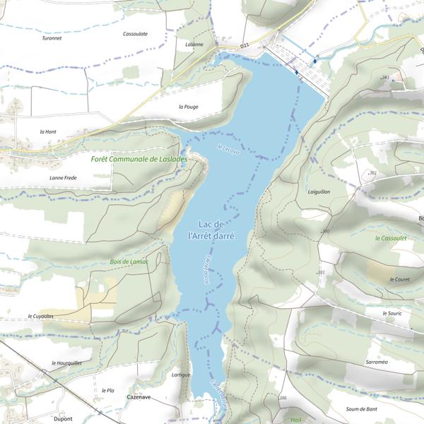 Plan cartographique de Lac de l'Arrêt-Darré