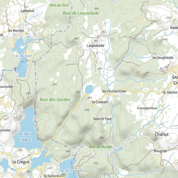 Plan cartographique de Lac de Laspialade