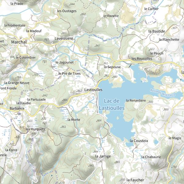 Plan cartographique de Lac de Lastioulles