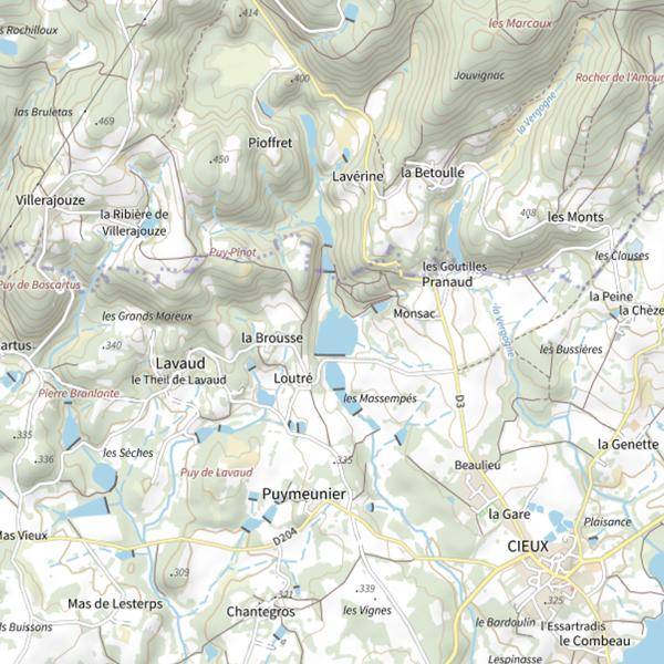 Plan cartographique de Lac de Lavaud