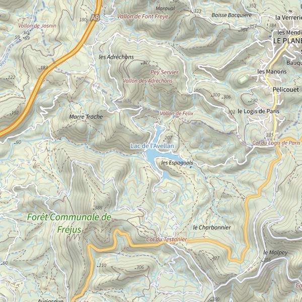Plan cartographique de Lac de l'Avellan