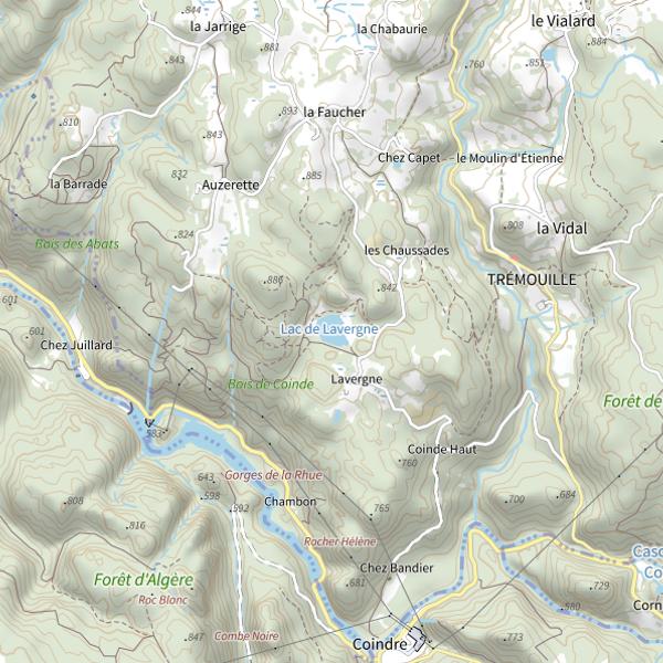 Plan cartographique de Lac de Lavergne