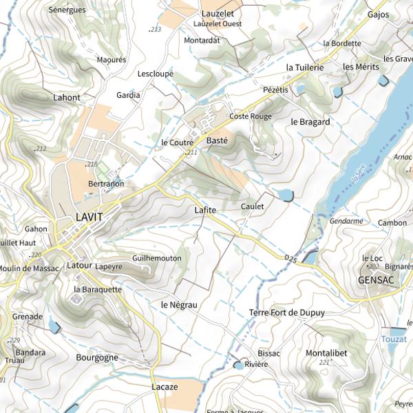 Plan cartographique de Lac de Lavit