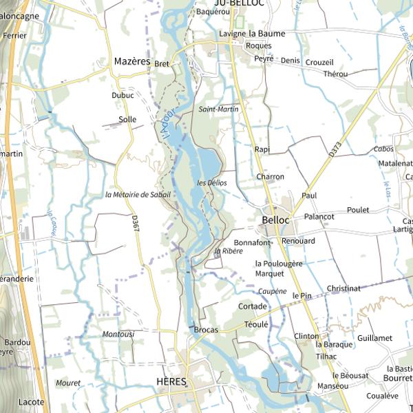 Plan cartographique de Lac de l'écluse