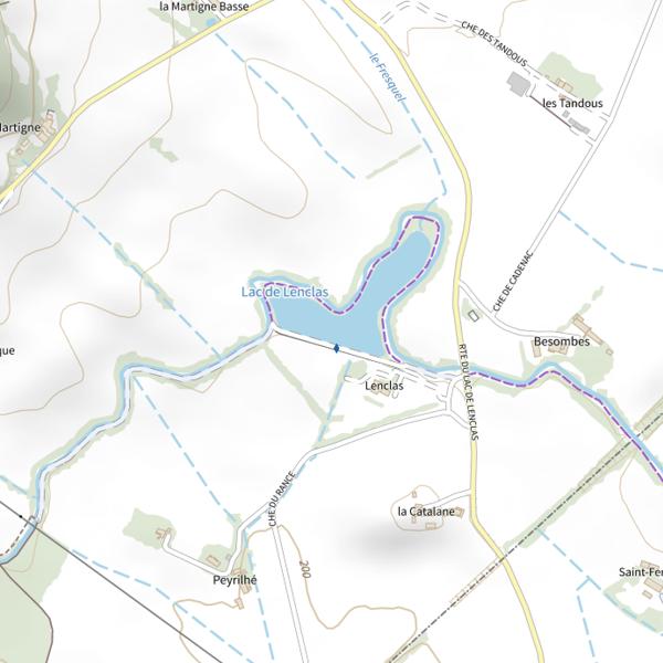 Plan cartographique de Lac de Lenclas