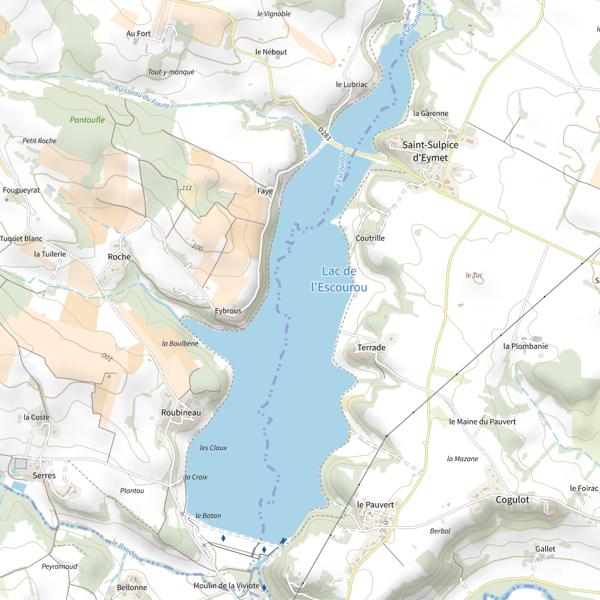 Plan cartographique de Lac de l'Escourroux