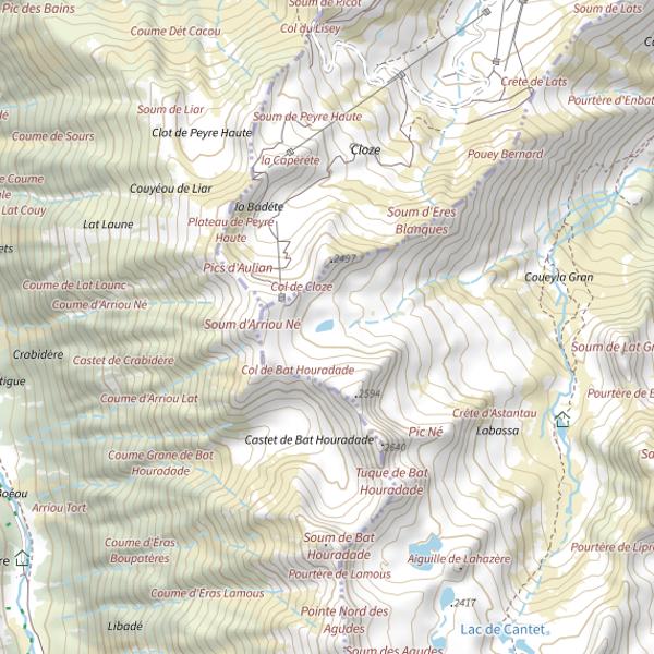 Plan cartographique de Lac de l'Espuguette