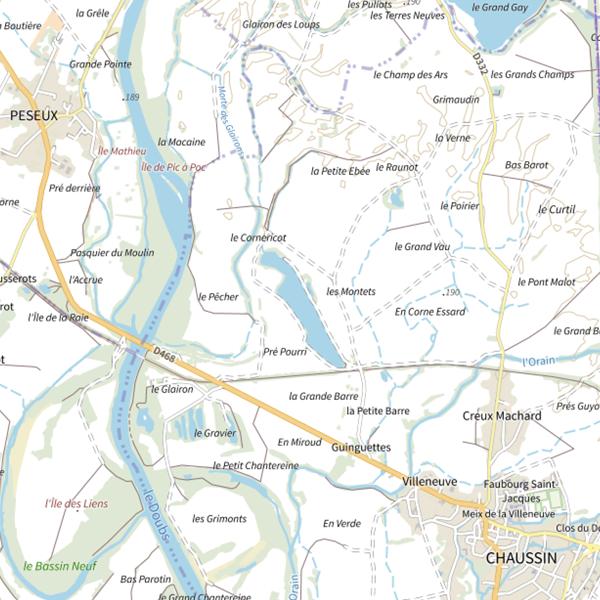 Plan cartographique de Lac de l'Excavateur Jura
