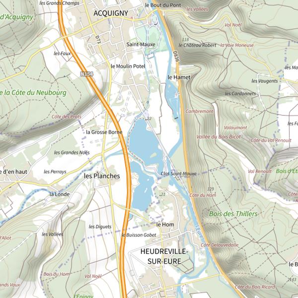 Plan cartographique de Lac de l'Onglais