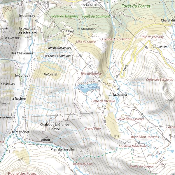 Plan cartographique de Lac de l'Ouillette