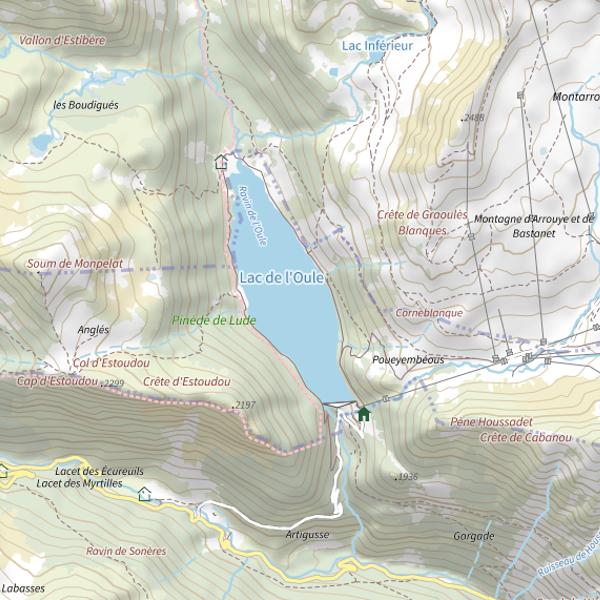 Plan cartographique de Lac de l'Oule