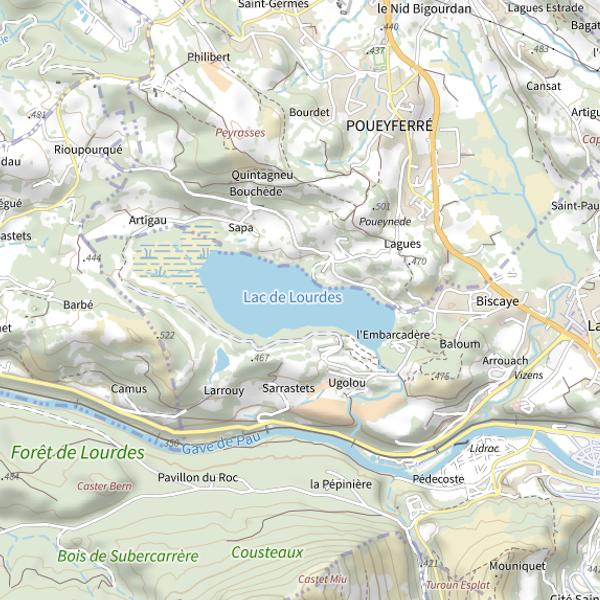 Plan cartographique de Lac de Lourdes