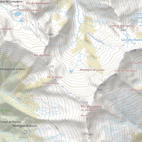 Plan cartographique de Lac de Lustou