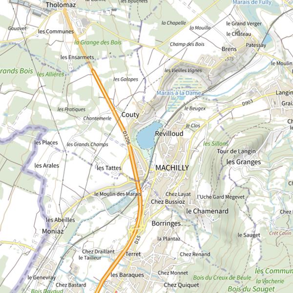 Plan cartographique de Lac de Machilly