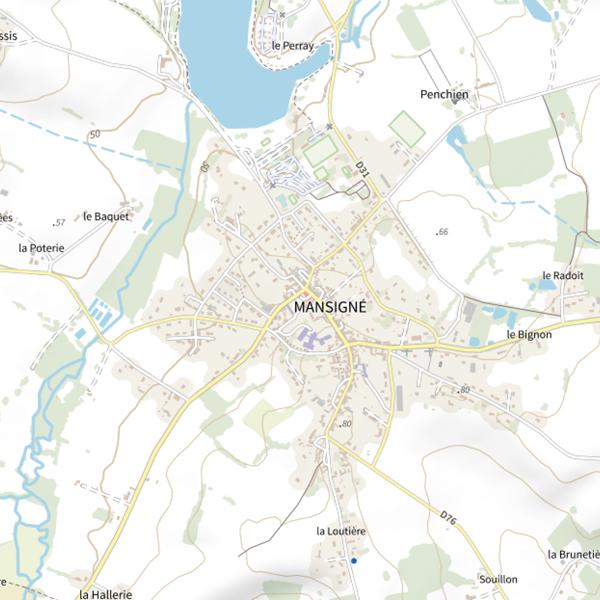 Plan cartographique de Lac de Mansigné