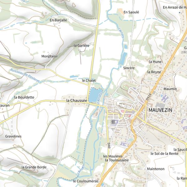 Plan cartographique de Lac de Mauvezin