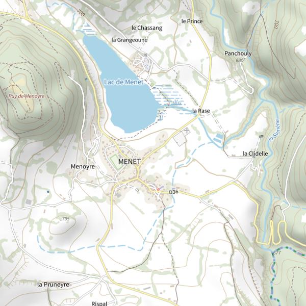 Plan cartographique de Lac de Menet