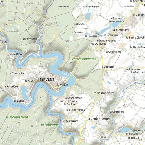 Plan cartographique de Lac de Mervent, Mervent