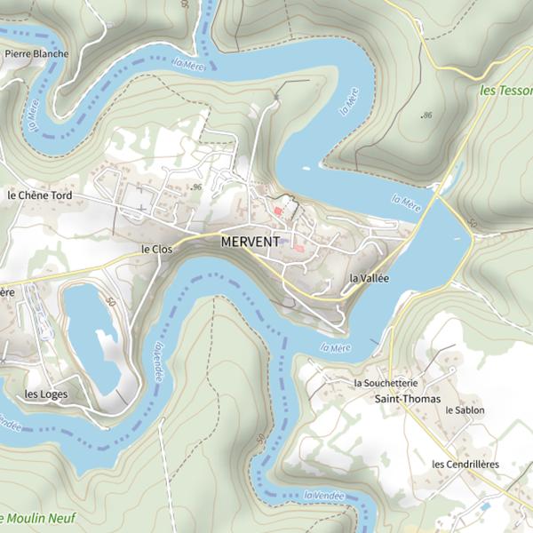 Plan cartographique de Lac de Mervent