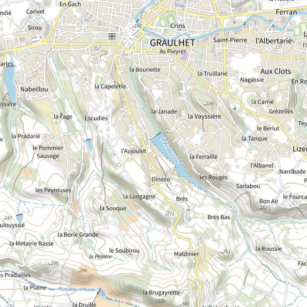 Plan cartographique de Lac de Miquelou