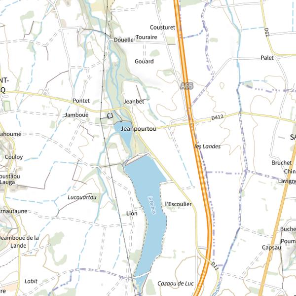 Plan cartographique de Lac de Miramont Sensacq