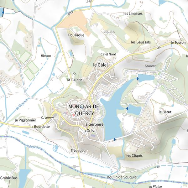 Plan cartographique de Lac de Monclar