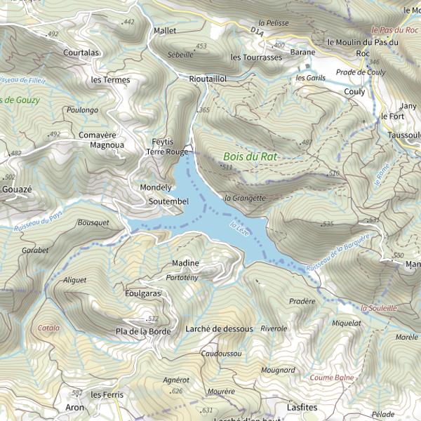 Plan cartographique de Lac de Mondély