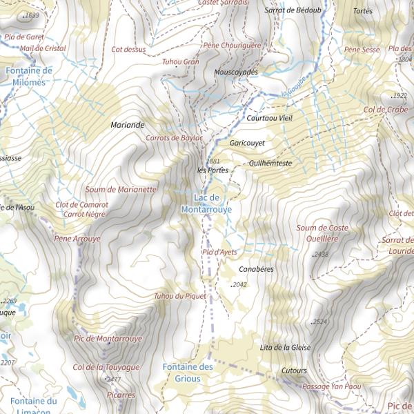 Plan cartographique de Lac de Montarrouye