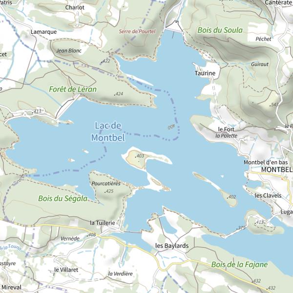 Plan cartographique de Lac de Montbel