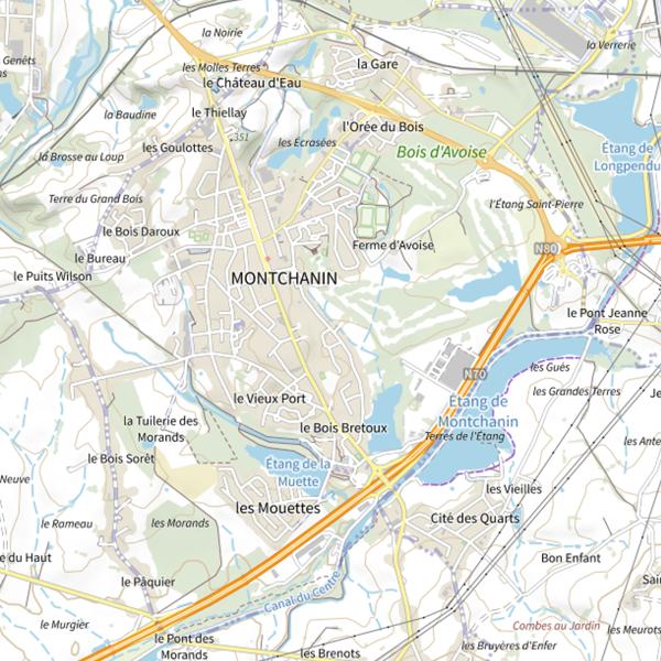 Plan cartographique de Lac de Montchanin
