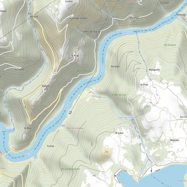Plan cartographique de Lac de Montézic