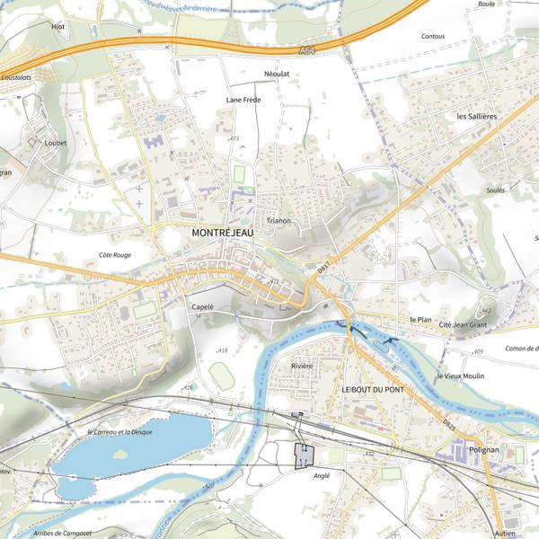 Plan cartographique de Lac de Montréjeau