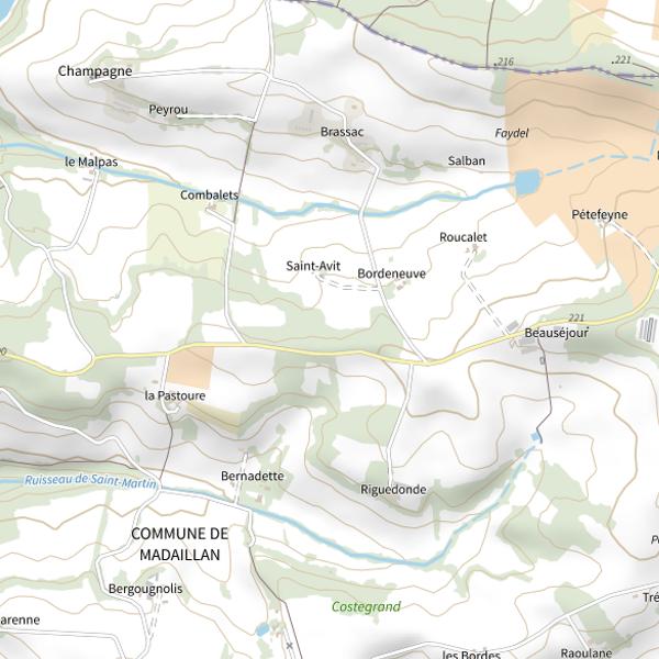 Plan cartographique de Lac de Néguenou