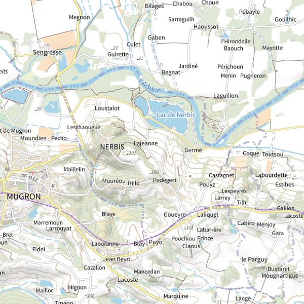 Plan cartographique de Lac de Nerbis