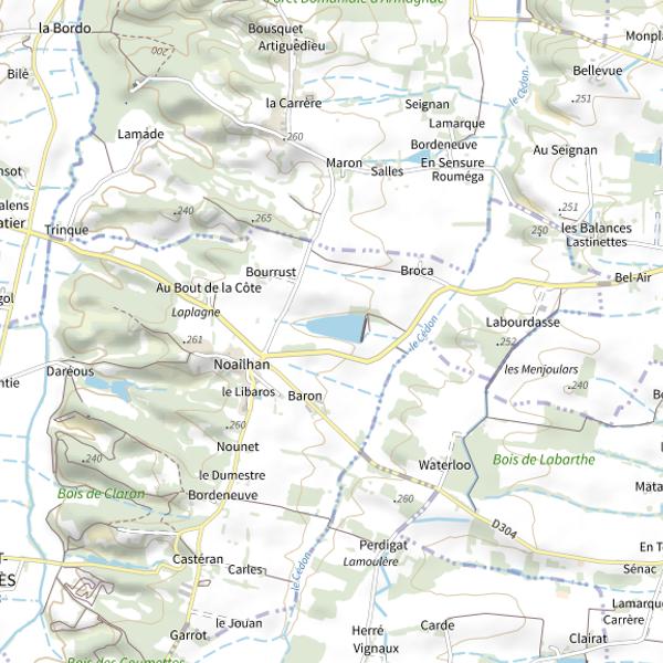 Plan cartographique de Lac de Noilhan