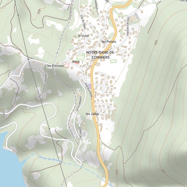 Plan cartographique de Lac de Notre dame de Commiers