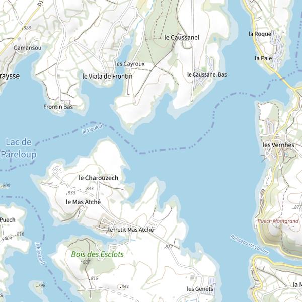 Plan cartographique de Lac de Pareloup