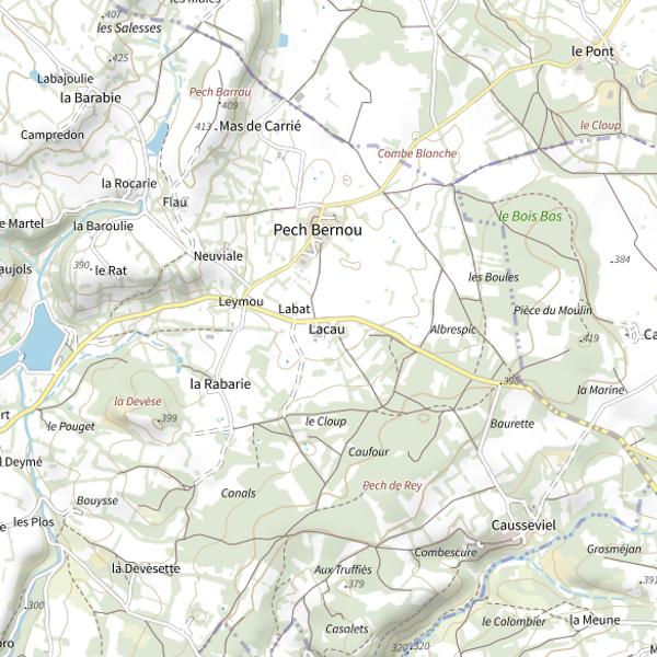 Plan cartographique de Lac de Parisot