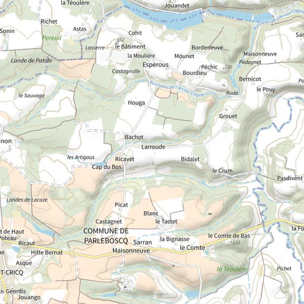 Plan cartographique de Lac de Parleboscq