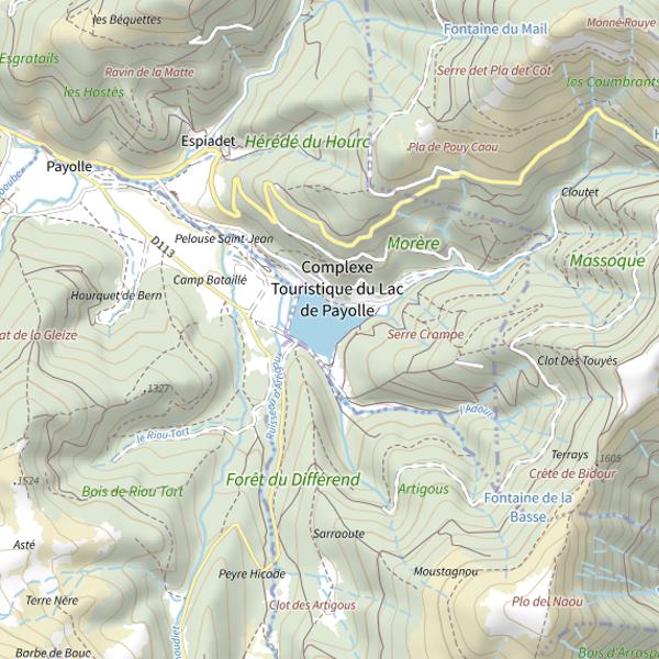 Plan cartographique de Lac de Payolle