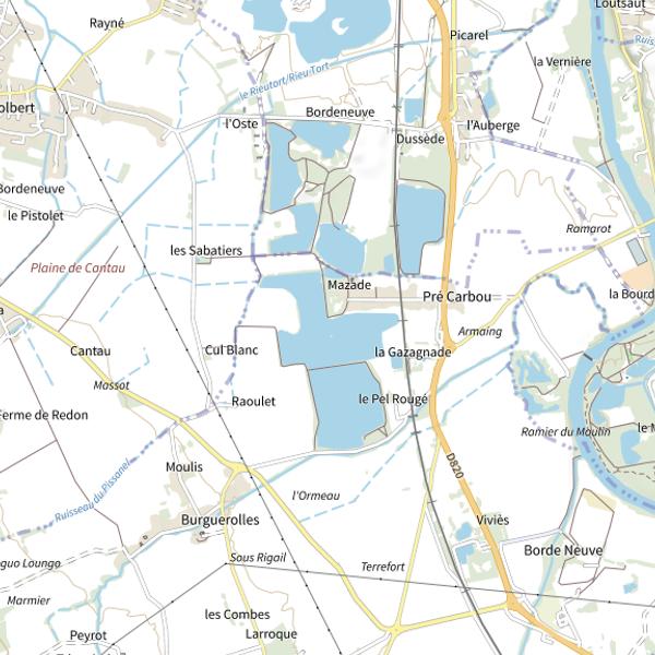 Plan cartographique de Lac de Pel Rougé