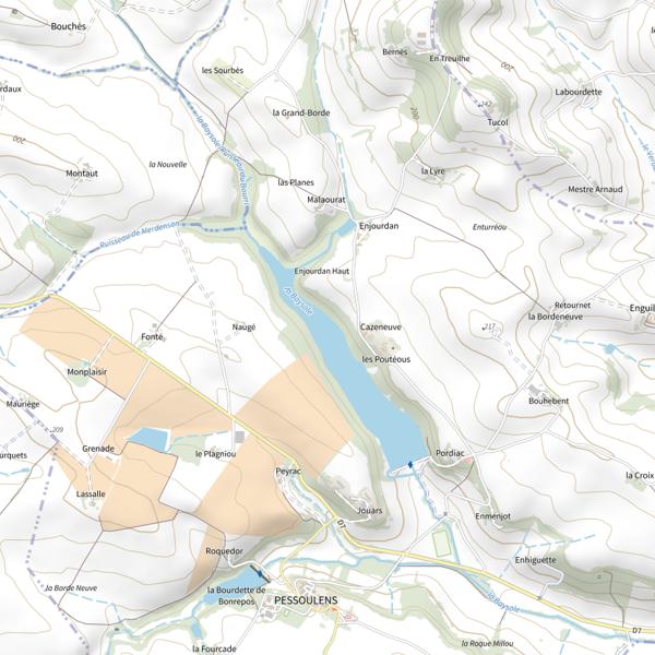 Plan cartographique de Lac de Pessoulens