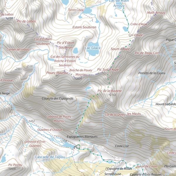 Plan cartographique de Lac de Pouey Mourou