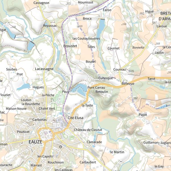 Plan cartographique de Lac de Pouy